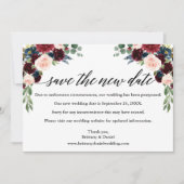 Calligrafie-Blume Rette die neue Datumskarte Save The Date (Vorderseite)