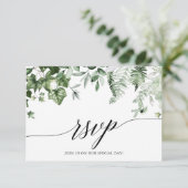 Calligrafie Botanische Ivy Greenerity Wedding RSVP Karte (Stehend Vorderseite)