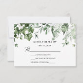 Calligrafie Botanische Ivy Greenerity Wedding RSVP Karte (Rückseite)