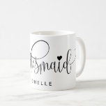 Calligrafie Bridesmaid Moderne Typografie Einfach Kaffeetasse<br><div class="desc">Calligraphie Bridesmaid Moderne Typografie Script Einfache Tasse</div>