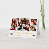 Calligrafie Christmas 5 Foto Holly Berries Gold (Vorderseite)