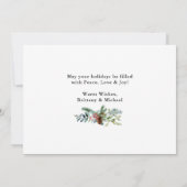 Calligrafie Christmas Greenery Couple Foto Feiertagskarte (Rückseite)