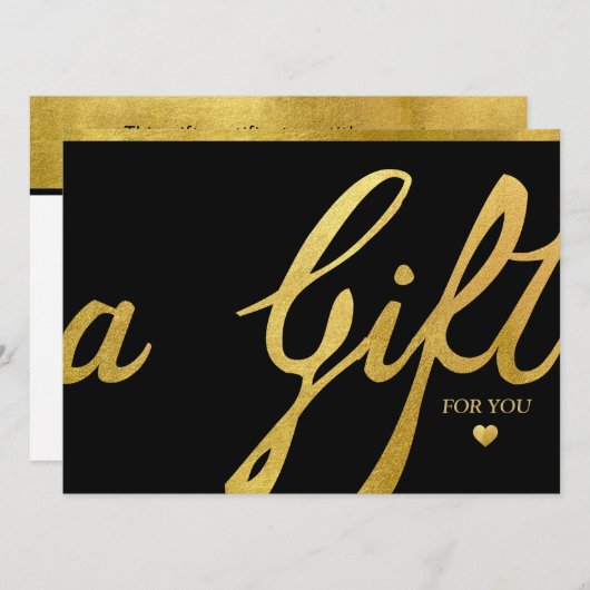 Calligrafie Custom Gold Foil Geschenkgutschein (Vorne/Hinten)
