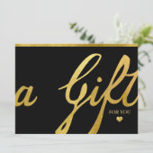 Calligrafie Custom Gold Foil Geschenkgutschein (Stehend Vorderseite)