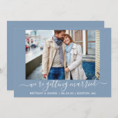 Calligrafie Dusty Blue Getting Eried Save The Date (Vorne/Hinten)