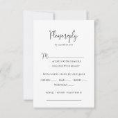 Calligrafie Elegante Script Wedding Menü Auswahl RSVP Karte (Vorderseite)