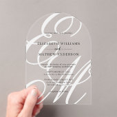 Calligrafie Elfenbeinweißes Monografie-Arch-Hochze Acryleinladungen (Insitu (Handheld))
