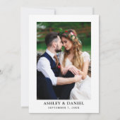 Calligrafie Floral Burgundy Pink Foto Wedding Einladung (Rückseite)