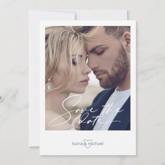 Calligrafie Floral Dusty Blue ID771 Save The Date (Vorderseite)