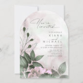 Calligrafie Floral Mauve Arch ID771 Einladung (Vorderseite)