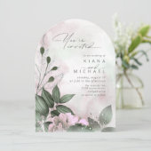 Calligrafie Floral Mauve Arch ID771 Einladung (Stehend Vorderseite)