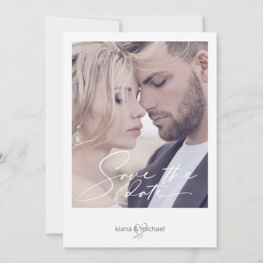 Calligrafie Floral Mauve ID771 Save The Date (Vorderseite)