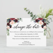 Calligrafie Floral New Wedding Date Card Save The Date (Stehend Vorderseite)