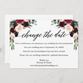 Calligrafie Floral New Wedding Date Card Save The Date (Vorne/Hinten)
