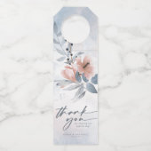 Calligrafie Floral Vielen Dank Blue ID771 Flaschenanhänger (Vorderseite)