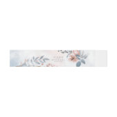 Calligrafie Floral Wedding Blue ID771 Einladungsbanderole (Flach)