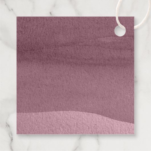 Calligrafie Floral Wedding Mauve ID771 Geschenkanhänger (Rückseite)