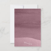 Calligrafie Floral Wedding Mauve ID771 RSVP Karte (Rückseite)