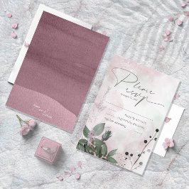 Calligrafie Floral Wedding Mauve ID771 RSVP Karte