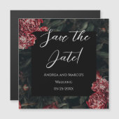 Calligrafie florale gotische Hochzeit Speichern Si Magneteinladung (Vorne/Hinten)