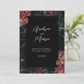 Calligrafie florale gotische Hochzeitseinladung Einladung (Stehend Vorderseite)