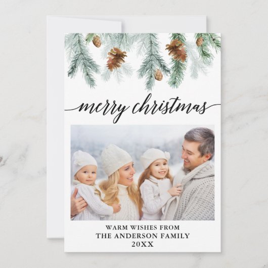 Calligrafie Foto Feiertagskarte (Vorderseite)