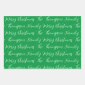 Calligrafie Frohe Weihnachten & Custom Text Geschenkpapier Set (Vorderseite 3)