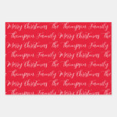 Calligrafie Frohe Weihnachten & Custom Text Geschenkpapier Set (Vorderseite 2)