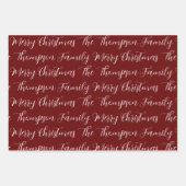 Calligrafie Frohe Weihnachten & Custom Text Geschenkpapier Set (Vorderseite)