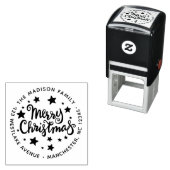Calligrafie Frohe Weihnachten und Sterne Adresse Permastempel (Beispiel)