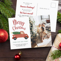 Calligrafie Frohe Weihnachtsbaum Red Car Moving