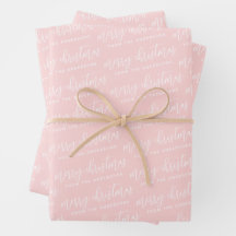 Calligrafie Frohe Weihnachtsfamilie Pastel Pink