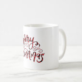 Calligrafie Frohe Weihnachtsfeier Tasse (VorderseiteRechts)
