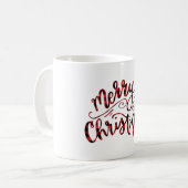 Calligrafie Frohe Weihnachtsfeier Tasse (Vorderseite Links)