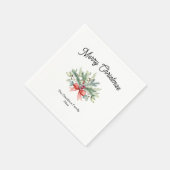Calligrafie Frory Christmas Family Greenery Serviette (Ecke)