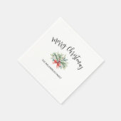 Calligrafie Frory Christmas Greenery Familie Napki Serviette (Ecke)