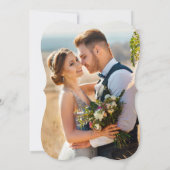 Calligrafie Gelbes Blumenzwiebelsamt Foto Einladung (Rückseite)