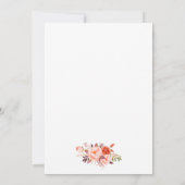 Calligrafie Geometric Wedding Coral Floral Einladung (Rückseite)
