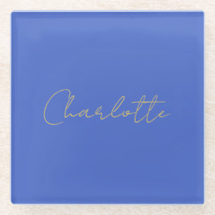 Calligrafie Gold Color Deep Royal Individuelle Nam Glasuntersetzer