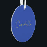 Calligrafie Gold Color Deep Royal Individuelle Nam Ornament<br><div class="desc">Wenn Sie ein einfaches,  lesbares und minimalistisches Design suchen,  dann ist dies für Sie.</div>