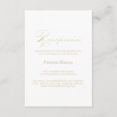 Calligrafie Gold Spanish Wedding Recepción Begleitkarte (Vorderseite)