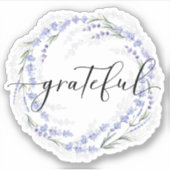Calligrafie Grateful Lavender Wreath Aufkleber (Vorderseite)