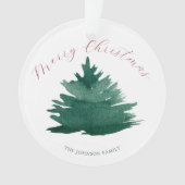 Calligrafie Grüner Weihnachtsbaum Ornament (Vorderseite)
