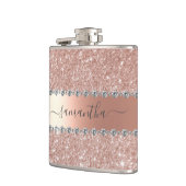 Calligrafie Handgeschriebene Diamond Rose Gold Gli Flachmann (Links)