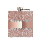 Calligrafie Handgeschriebene Diamond Rose Gold Gli Flachmann (Rückseite)