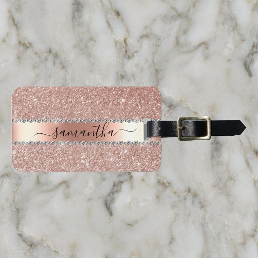 Calligrafie Handgeschriebene Diamond Rose Gold Gli Gepäckanhänger