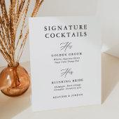 Calligrafie Hochzeitsignatur Cocktail Bar Sign Sockelschild
