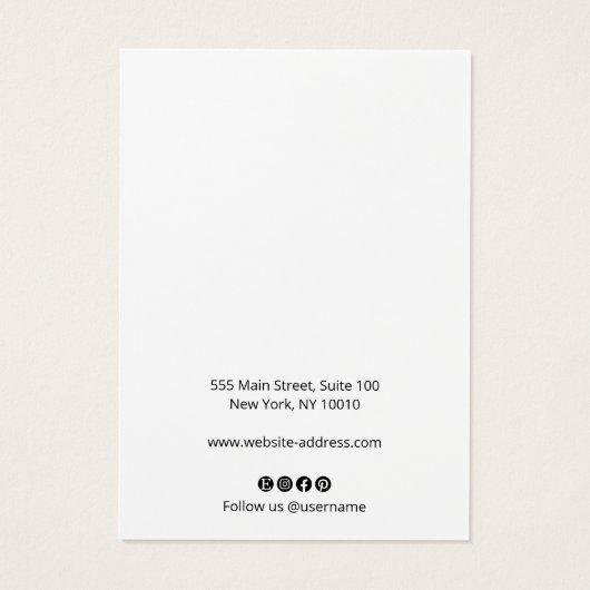 Calligrafie Light Gray Earring Display Card (Rückseite)