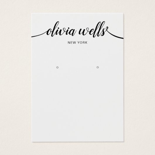 Calligrafie Light Gray Earring Display Card (Vorderseite)