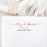 Calligrafie Merry Christmas White<br><div class="desc">Fügen Sie Ihrer Urlaubskorrespondenz eine festliche Touch mit diesem eleganten Rücksendelabel hinzu. Die Überschrift "Frohe Weihnachten" ist wunderschön in extravaganter Kalligrafie gefertigt und bringt Wärme und Feier in jeden Umschlag. Unter dem Gruß werden Ihr Name und Ihre Adresse deutlich in einem eleganten Serif-Schriftart angezeigt, sodass Ihre Karten und Briefe genauso...</div>